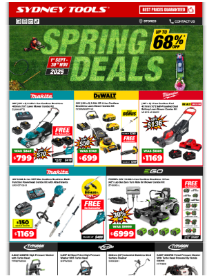 Sydney Tools (Australia) - Upgrade Your Toolkit With These SPRING DEALS! Shop In-Store Or Online Today.