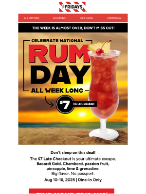 TGI Fridays - Our $7 Rum Cocktail Ends Today 🍹