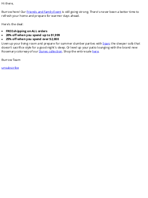 Burrow - Access exclusive Friends & Family Discounts