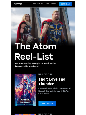 Atom Tickets - The Summer of ❤️ and ⚡️ arrives with THOR