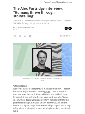 Big Think - The Alex Partridge interview: “Humans thrive through storytelling”