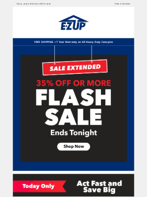 EZUP Instant Shelters - Extended for 1 More Day 🏆 35% Off or More