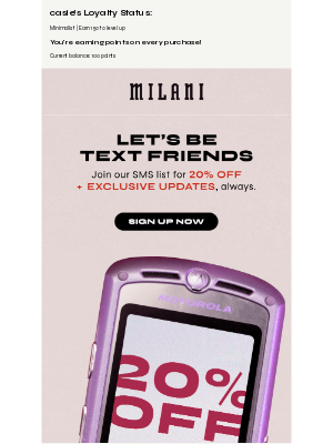 Milani - Want 20% off? 💸📲