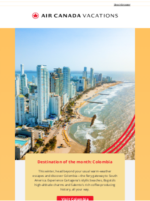 Air Canada Vacations (Canada) - Destination of the month: Colombia 🌴☕