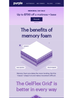 Purple - What are the benefits of memory foam?