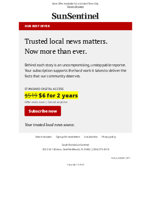 Sun-Sentinel - Trusted News Matters | Just $6 for 2 Years