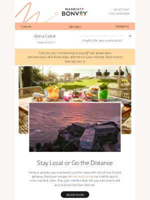 Starwood Hotels & Resorts Worldwide - Gloria's May Account Update: A Weekend Away? Yes, Please!
