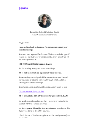 G-Plans - Let's talk about your sweets craving