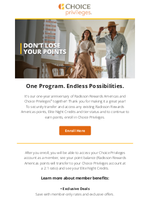 Country Inns - Enroll in Choice Privileges to Transfer Your Radisson Rewards Americas Account