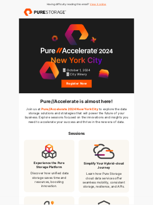 Pure Storage - Don't Miss Out! Pure//Accelerate NYC is Approaching