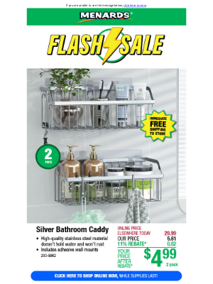 Menards - Bathroom Caddy 2-Pack ONLY $4.99 After Rebate*!
