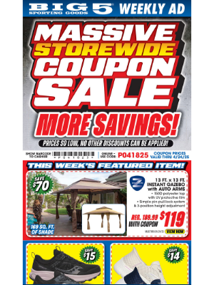 Big 5 Sporting Goods - EXTRA LOW PRICES👉 Coupon Deals YOU Can’t Miss!