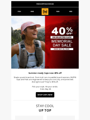 Buff - 🧢 Top It Off — BUFF® Caps Are 40% Off