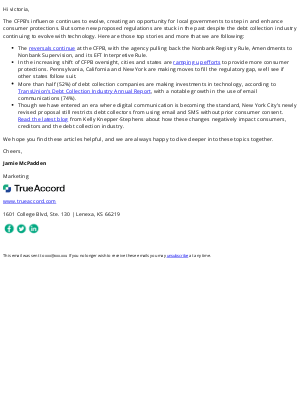 TrueAccord - Market Intelligence - Less CFPB, More City & State Oversight for Consumer Protection