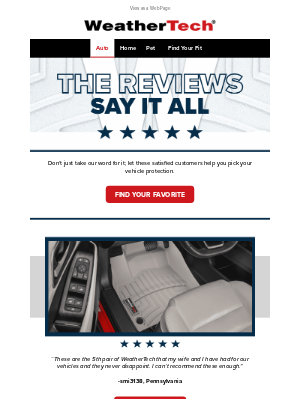 WeatherTech - The Reviews Speak for Themselves