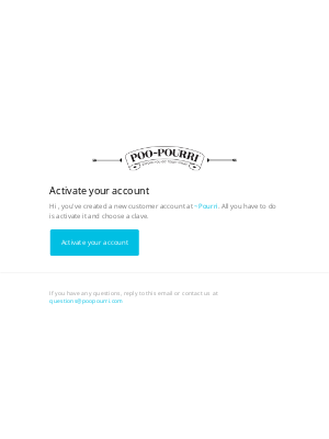Poo~Pourri - Customer account activation