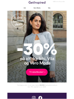 Get Inspired (Norway) - Akkurat nå: 3-day fashion deals 🛍️