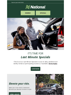 National Car Rental - Ready for Some Last Minute Specials, Susan?