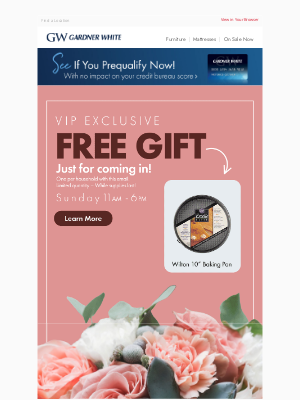 Gardner-White - Exclusive Offer For John! Sunday Only!