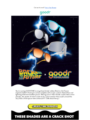 RUN goodr - Limited Back to the Future Shades!