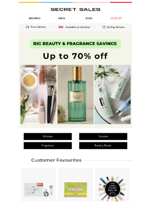  - Get ready to glow! Up to 70% off beauty & fragrance