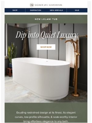 Signature Hardware - Minimalists 💖 this low-key tub