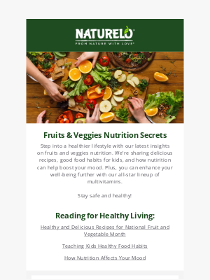 NATURELO Premium Supplements - Fruits & Veggies Nutrition Secrets