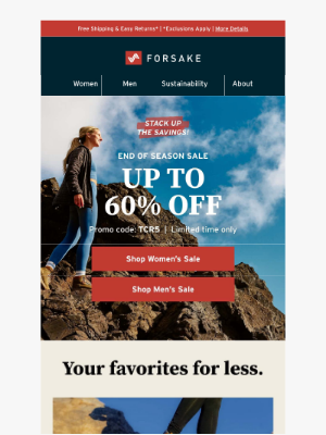 Forsake - Price DROP! Up to 60% Off Clearance 👀