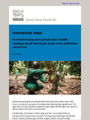Nestle - Revolutionizing cocoa production: Nestlé develops novel technique to get more yield from cocoa fruit