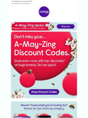 Currys (United Kingdom) - Your discount codes are ready to bloom!