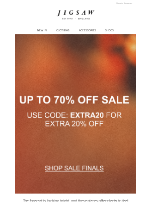 Jigsaw (United Kingdom) - Enjoy an extra 20% off sale