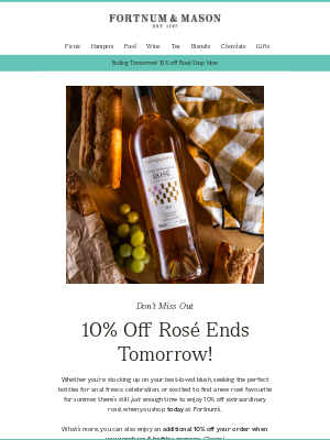Fortnum & Mason (United Kingdom) - 10% Off Rosé Ends Tomorrow!