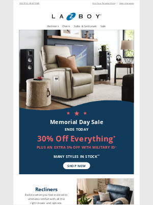 La-Z-Boy - ⏰ LAST DAY: Memorial Day Sale
