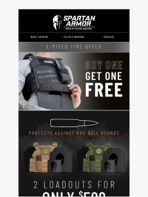 Spartan Armor Systems - BOGO FREE Armor Loadouts - Only $599!