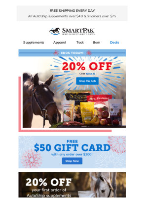 SmartPak Equine - 🎆 Hours Left - 20% OFF 🎆