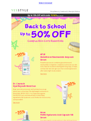 YesStyle (Hong Kong) - ✨ Ace Your Campus Glow This Semester