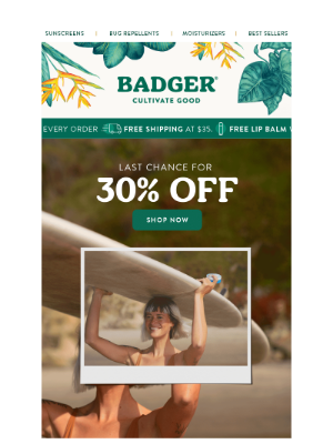 Badger Balm - 30% Off Ends Tonight! ⏰