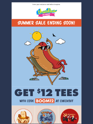 Threadless - Hot dog! All Tees are $12! 🌭