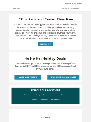Gaylord Hotels - Don’t Miss 30% off ICE! Tickets! Sale Ends Aug. 10