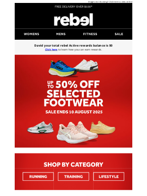 Rebel Sports (Australia) - Up to 50% off selected footwear STARTS NOW! 👟