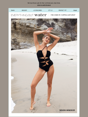 Everything But Water - A cut above: swimsuits with striking lines | Head to toe in black beauties