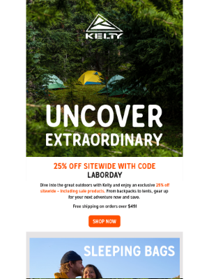 Kelty - 25% OFF SITEWIDE WITH CODE LABORDAY