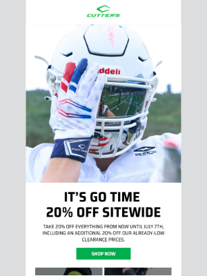 Cutters Sports - 20% OFF Sitewide Starts NOW 🔴⚪🔵