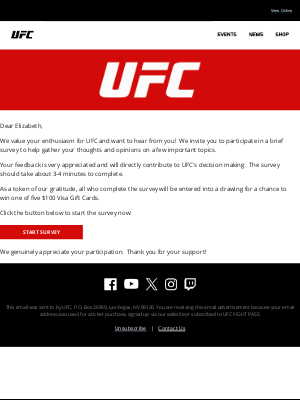 UFC GYM - UFC Survey Reminder – Last Chance to Share Your Thoughts!