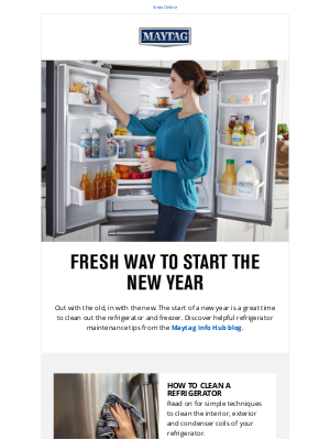 Maytag - Juanita, check out tips inside your January newsletter