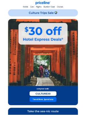 Priceline - Culture’s calling. Sale ends 9/15.
