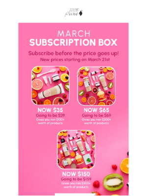 100% PURE - Make your pores real happy w/ the March box 🙌✨