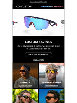 Oakley - New Deal Unlocked | 20% Off Custom Shades
