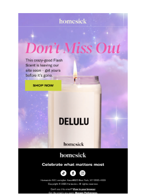 Homesick Candles - Last Call For Delulu 🤪