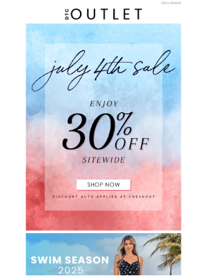 30% Off Sitewide! Happy July 4th Weekend!